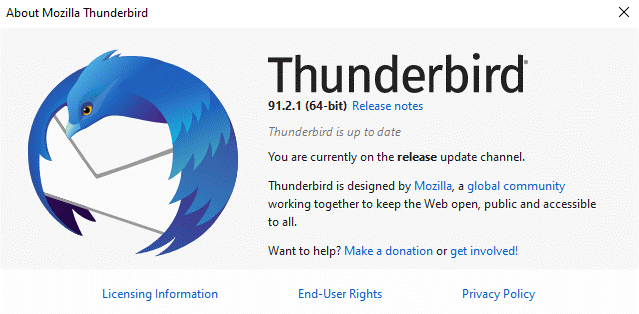 Fix Thunderbird inbox error