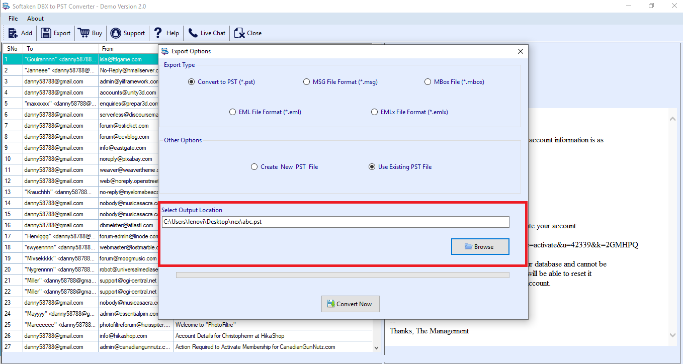 .dbx converter to .olm freeware